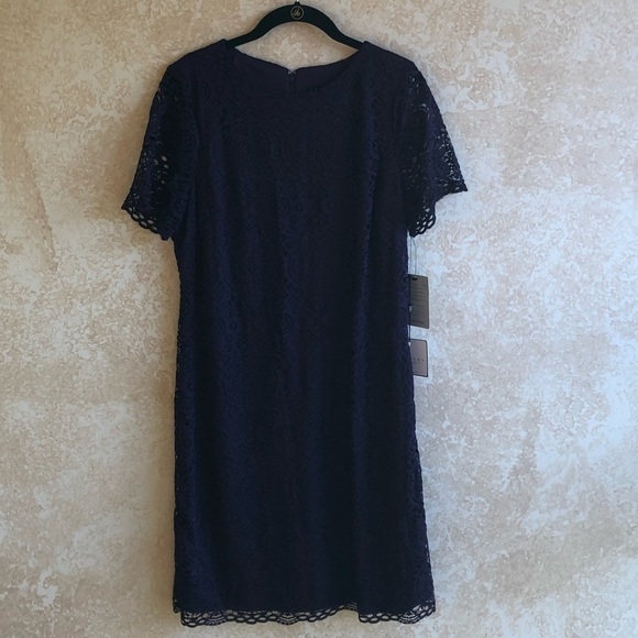 Laundry by Shelli Segal Purple Lace Dress 14 - Picture 1 of 6